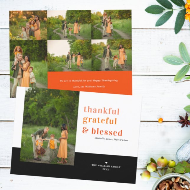 Dankbare Gratewert gesegnete Erntedank Foto-Karte Einladung (Von Creator hochgeladen)