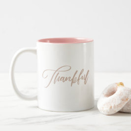 Dankbare handgeschriebene Typografie Zweifarbige Tasse