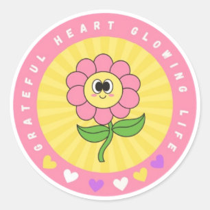 Dankbare Heart Glows Life Aufkleber