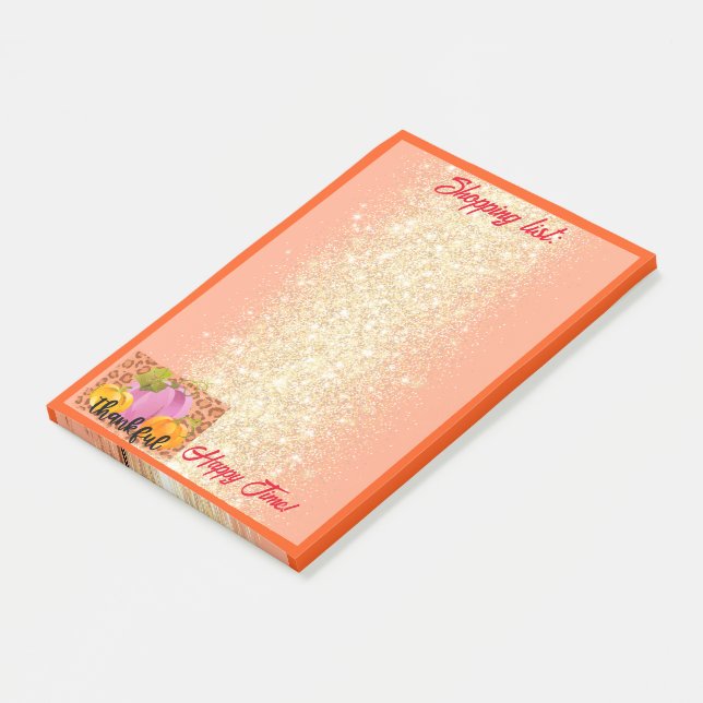 Dankbare Herbsteinstellung von Text und Farbe Post-it Klebezettel (angewinkelt)