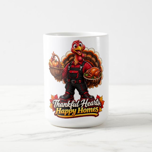 DANKBARE HERZEN, GLÜCKLICHE HEIME KAFFEETASSE (Mittel)