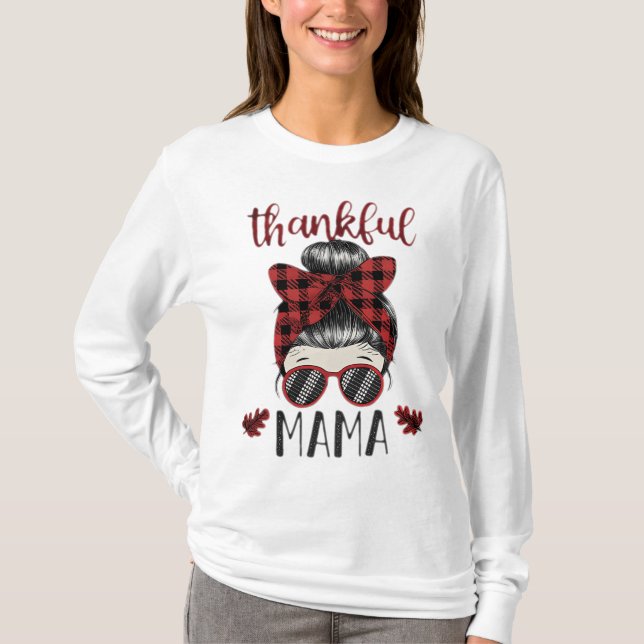 Dankbare Mama Erntedankfest T-Shirt (Vorderseite)