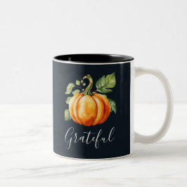 Dankbare Orange Pumpkin Navy Zweifarbige Tasse
