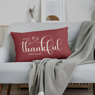 Dankbare Personalisierte Burgund Herbst Herbst Lendenkissen