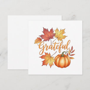 Dankbare Pumpkin & Autumn Leaves Feiertagskarte