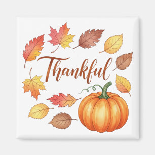 Dankbare Pumpkin & Herbstleaves Magnet