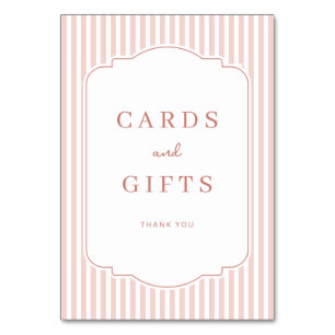 Dankbare rosa Vintage-Karten und Geschenke-Schilde Tischnummer