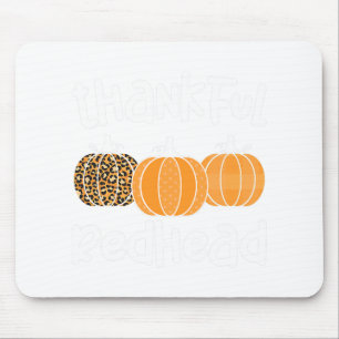 Dankbare Rothaarige Thanksgiving Rothaarige Frau 1 Mousepad