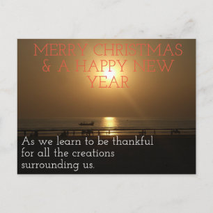 Dankbare Schöpfungen umgeben uns. Frohe Weihnachte Postkarte