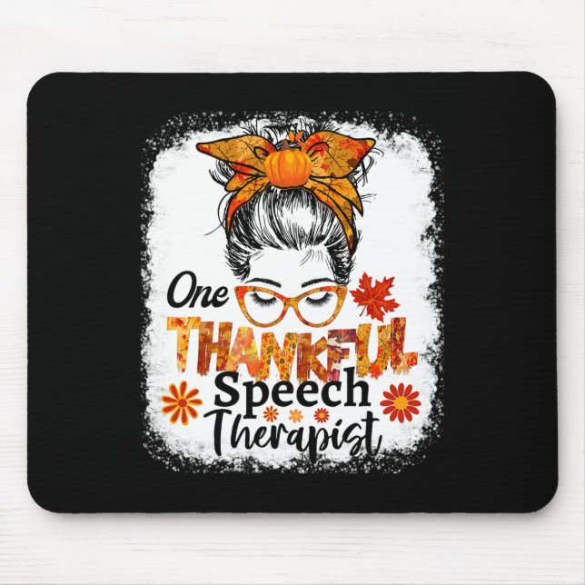 Dankbare Sprechtherapeut Fall Erntedank chaotisch Mousepad (Vorne)