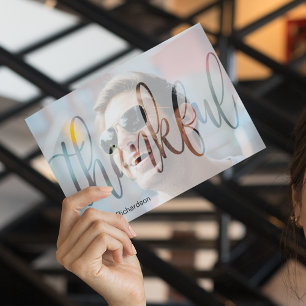 Dankbare Typografie Foto Gedenk Dankeskarte