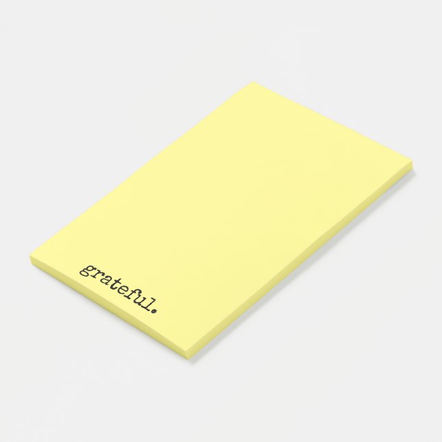 dankbare Typografie gelb Post-it Klebezettel (angewinkelt)