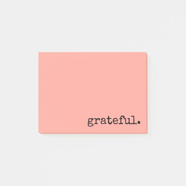 dankbare Typografie Orange Post-it Klebezettel (Vorderseite)