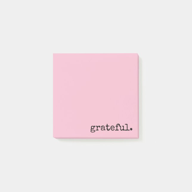 dankbare Typografie pink Post-it Klebezettel (Vorderseite)