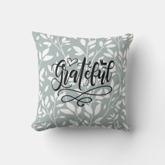 Dankbare Typografie Script, Country Floral Light G Kissen