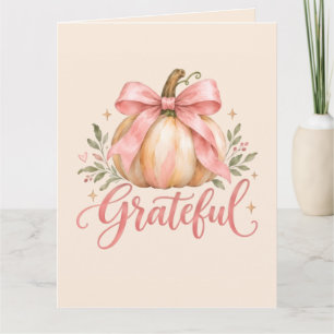 Dankbare und Kokette Röte-Schleife Thanksgiving Dankeskarte