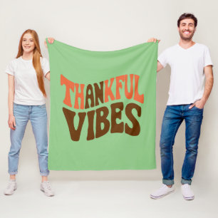 Dankbare Vibes Erntedankfest Vintage Dankbar Fleecedecke
