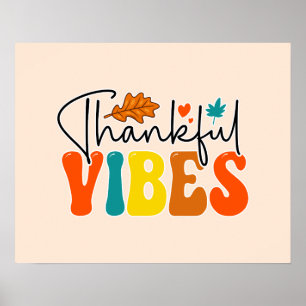 Dankbare Vibes Herbst Herbst Erntedank Poster