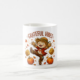 Dankbare Vibes Vogelscheuche Herbst Kaffeetasse