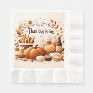 Dankbarer dankbarer festlicher Erntedank Papier  Serviette