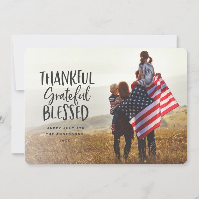 Dankbarer, dankbarer, gesegneter Erntedank 4. Juli (Vorderseite)