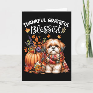 Dankbarer dankbarer gesegneter Shih Tzu Hund Herbs Karte