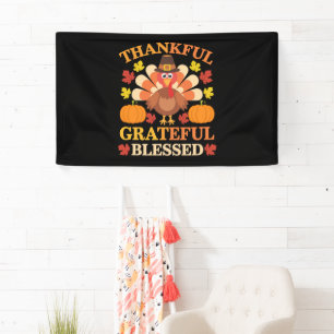 Dankbarer Dankbarer Gesegneter Truthahn Erntedankf Banner