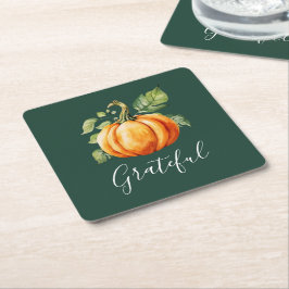Dankbarer Erntedank Pumpkin Green Rechteckiger Pappuntersetzer