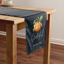 Dankbarer Erntedank Pumpkin Personalisiert Kurzer Tischläufer