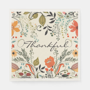 Dankbarer Fall Floral Napkin Serviette