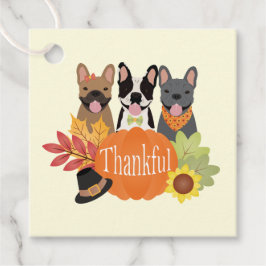 Dankbarer französischer Bulldogs-Erntedank Geschenkanhänger