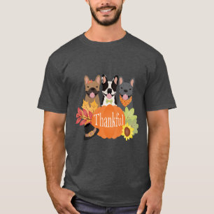 Dankbarer französischer Bulldogs-Erntedank T-Shirt
