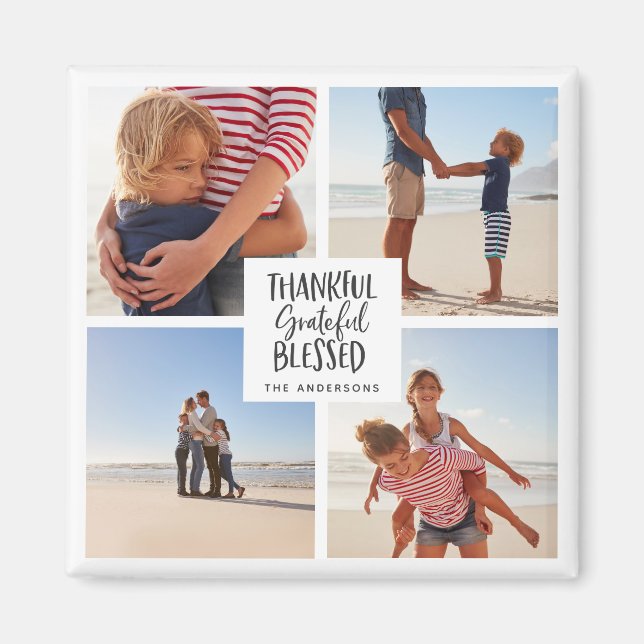 Dankbarer, gesegneter Foto Erntedank Magnet (Vorne)