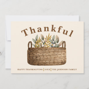 Dankbarer Herbstlaubkorb Thanksgiving Feiertagskarte