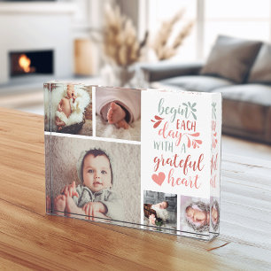 Dankbarer Herz Foto Collage Block