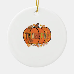 Dankbarer Kürbis Thanksgiving T-Shirt - Geschenke  Keramik Ornament