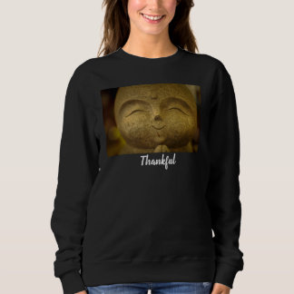 Dankbarer lächelnder glücklicher Buddha Frauen Sweatshirt