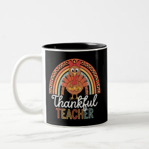 Dankbarer Lehrer Gesegnetes Erntedankfest Schule Zweifarbige Tasse