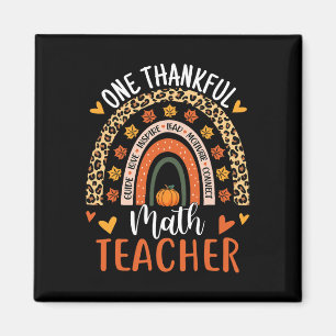 Dankbarer Mathe Teacher Fun Erntedank Rainbow Tee Magnet
