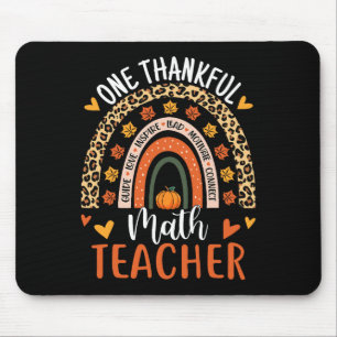 Dankbarer Mathe Teacher Fun Erntedank Rainbow Tee Mousepad