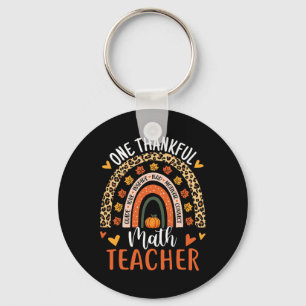 Dankbarer Mathe Teacher Fun Erntedank Rainbow Tee Schlüsselanhänger
