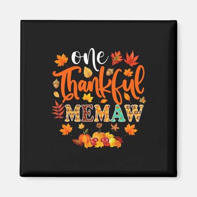 Dankbarer Memaw Fun Herbst Herbst Erntedank Magnet (Vorne)