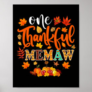 Dankbarer Memaw Fun Herbst Herbst Erntedank Poster