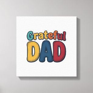 Dankbarer Papa Retro-Blasenbuchstabe-Shirt-Design_ Leinwanddruck