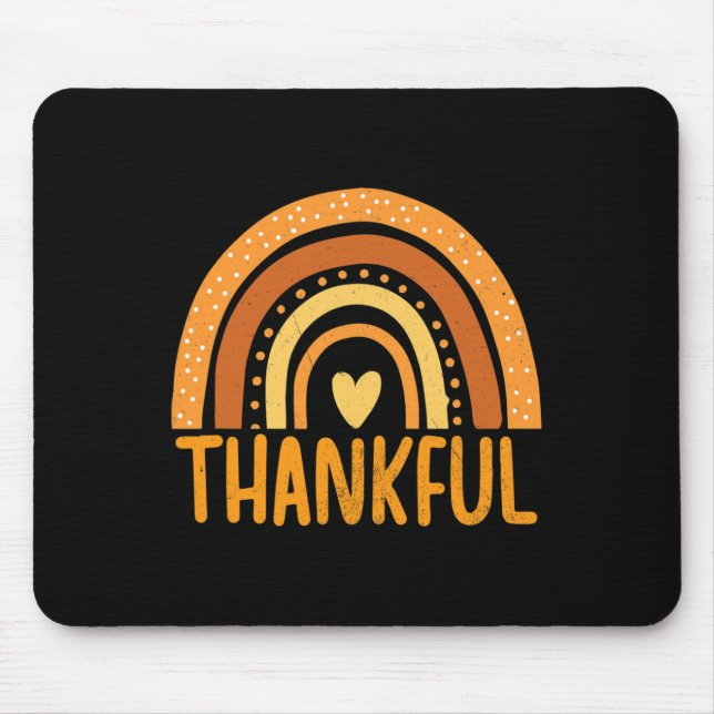 Dankbarer Regenbogen-Erntedank Herbstsaison Mousepad (Vorne)