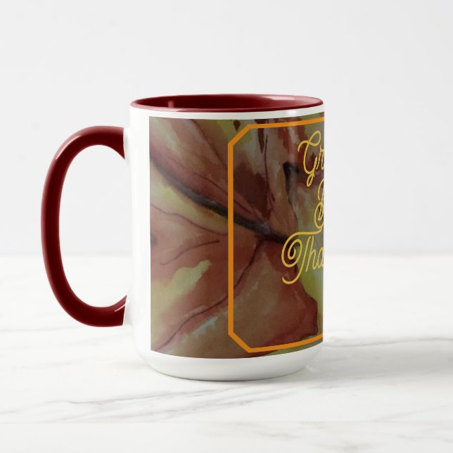 Dankbarer und gesegneter Erntedank Tasse (Links)