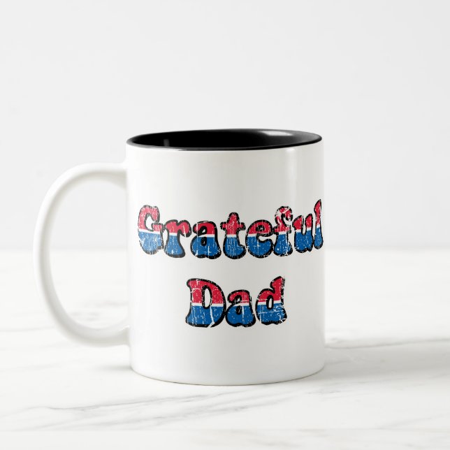 Dankbarer Vater Zweifarbige Tasse (Links)
