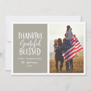 Dankbares, dankbares, gesegnetes Erntedank-Foto