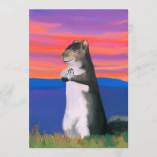 Dankbares Eichhörnchen, danke, beten, süße Tier Einladung