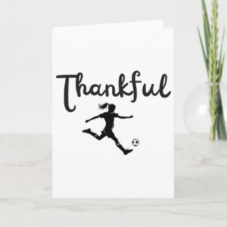 Dankbares Fußballspieler-Mädchen Thanksgiving Foot Karte